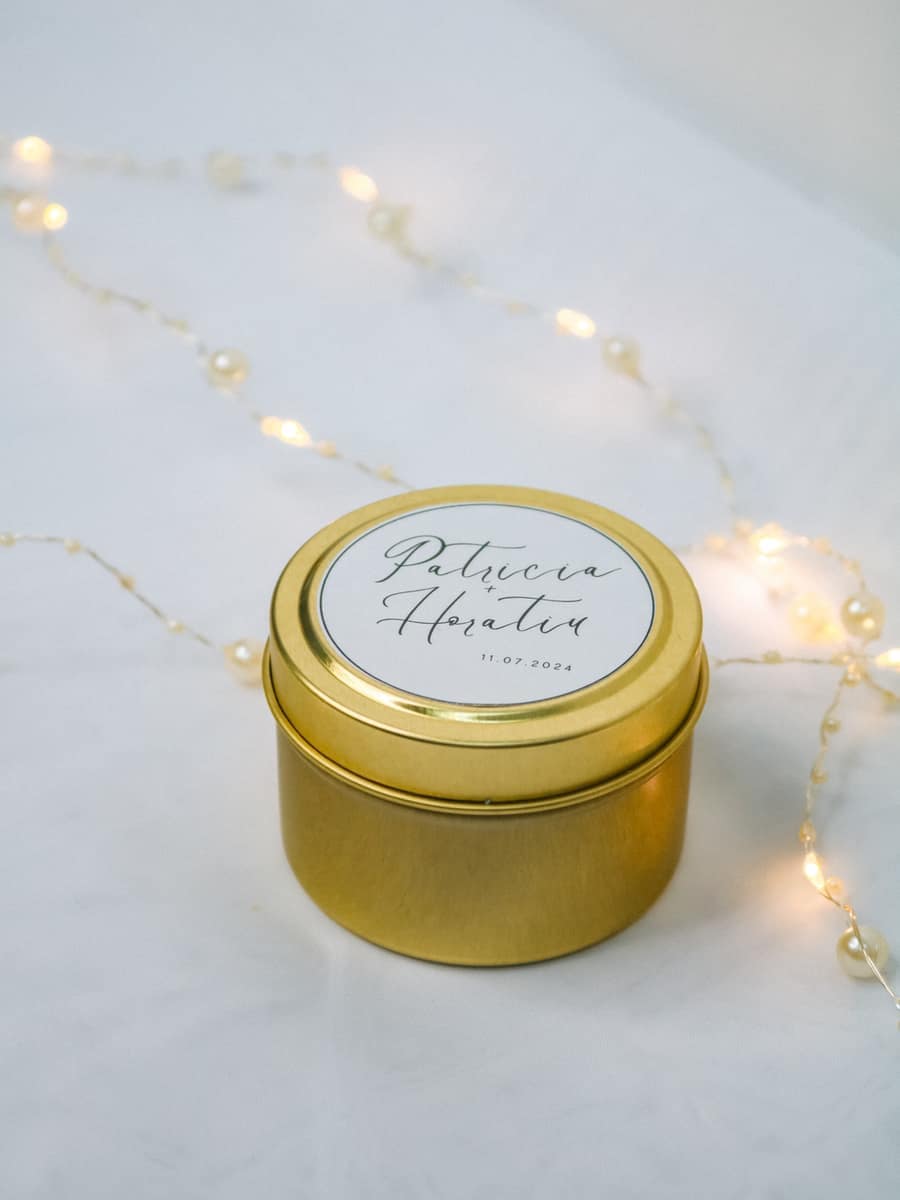 Marturii Nunta lumanare Cutiuta metalica 115g - imagine 22